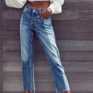 BDG JESSYE straight spliced two tone jeans